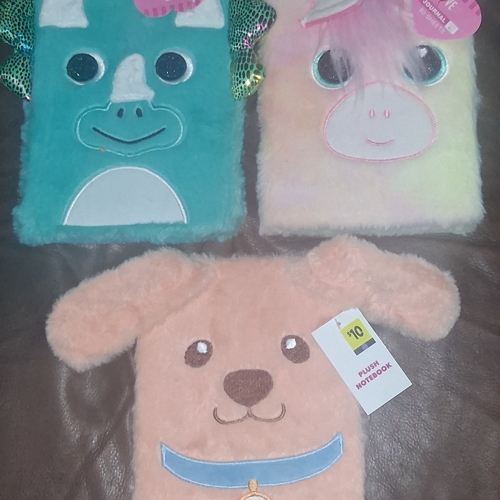 Plush Animal Notebooks Set